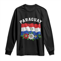 Paraguay Flag Passion Flower Mburucuya Graphic Long Sleeve Shirt Paraguaya Hispanic Latino Heritage Cultura Pride