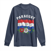 Paraguay Flag Passion Flower Mburucuya Graphic Long Sleeve Shirt Paraguaya Hispanic Latino Heritage Cultura Pride
