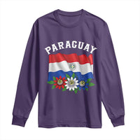 Paraguay Flag Passion Flower Mburucuya Graphic Long Sleeve Shirt Paraguaya Hispanic Latino Heritage Cultura Pride