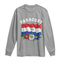 Paraguay Flag Passion Flower Mburucuya Graphic Long Sleeve Shirt Paraguaya Hispanic Latino Heritage Cultura Pride