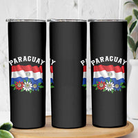 Paraguay Flag Passion Flower Mburucuya Graphic Skinny Tumbler Paraguaya Hispanic Latino Heritage Cultura Pride