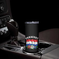 Paraguay Flag Passion Flower Mburucuya Graphic Skinny Tumbler Paraguaya Hispanic Latino Heritage Cultura Pride