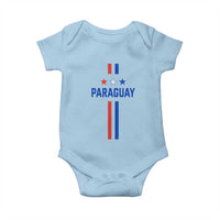 Paraguay Flag Soccer Jersey Style Graphic Baby Onesie Patriotic Paraguaya Pride Football Fans Sports Spirit
