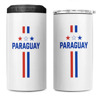 Paraguay Flag Soccer Jersey Style Graphic 4 in 1 Can Cooler Tumbler Patriotic Paraguaya Pride Football Fans Sports Spirit
