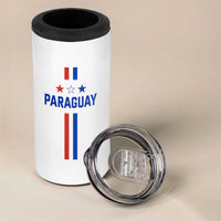 Paraguay Flag Soccer Jersey Style Graphic 4 in 1 Can Cooler Tumbler Patriotic Paraguaya Pride Football Fans Sports Spirit
