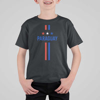 Paraguay Flag Soccer Jersey Style Graphic T Shirt For Kid Patriotic Paraguaya Pride Football Fans Sports Spirit