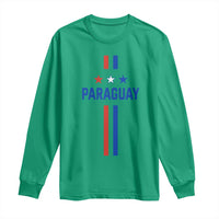 Paraguay Flag Soccer Jersey Style Graphic Long Sleeve Shirt Patriotic Paraguaya Pride Football Fans Sports Spirit
