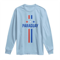 Paraguay Flag Soccer Jersey Style Graphic Long Sleeve Shirt Patriotic Paraguaya Pride Football Fans Sports Spirit