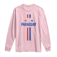 Paraguay Flag Soccer Jersey Style Graphic Long Sleeve Shirt Patriotic Paraguaya Pride Football Fans Sports Spirit