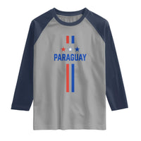 Paraguay Flag Soccer Jersey Style Graphic Raglan Shirt Patriotic Paraguaya Pride Football Fans Sports Spirit