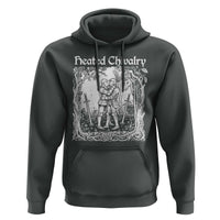 Heated Chivalry Kissing Knights Hoodie Romantic Funny Medieval Woodcut Fantasy Folklore Graphic