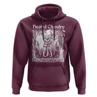 Heated Chivalry Kissing Knights Hoodie Romantic Funny Medieval Woodcut Fantasy Folklore Graphic