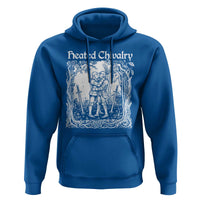 Heated Chivalry Kissing Knights Hoodie Romantic Funny Medieval Woodcut Fantasy Folklore Graphic