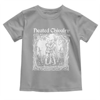 Heated Chivalry Kissing Knights Toddler T Shirt Romantic Funny Medieval Woodcut Fantasy Folklore Graphic