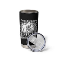 Heated Chivalry Kissing Knights Tumbler Cup Romantic Funny Medieval Woodcut Fantasy Folklore Graphic