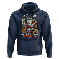 Too Old To Care Club Funny Retired Woman Beach Vacation Hoodie My Give A Damn Is Broken IDGAF Chill Mode