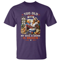 Too Old To Care Club Funny Retired Woman Beach Vacation T Shirt My Give A Damn Is Broken IDGAF Chill Mode