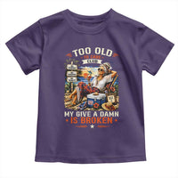 Too Old To Care Club Funny Retired Woman Beach Vacation Toddler T Shirt My Give A Damn Is Broken IDGAF Chill Mode