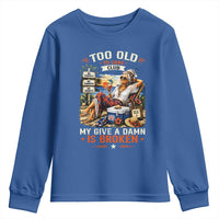 Too Old To Care Club Funny Retired Woman Beach Vacation Youth Sweatshirt My Give A Damn Is Broken IDGAF Chill Mode