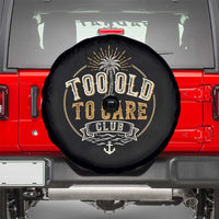 Vintage Too Old To Care Club Retro Nautical Graphic Spare Tire Cover Anchor Palm Tree Funny Retirement Gag Gift