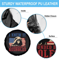 Funny I Knew It Im Surrounded by Axxholes Sci-fi Meme Spare Tire Cover Patriotic Space Parody USA Flag Sarcastic 1980s Movie Quote