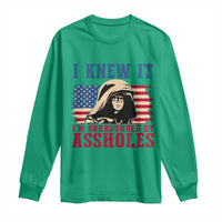 Funny I Knew It Im Surrounded by Axxholes Sci-fi Meme Long Sleeve Shirt Patriotic Space Parody USA Flag Sarcastic 1980s Movie Quote
