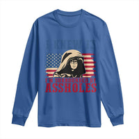 Funny I Knew It Im Surrounded by Axxholes Sci-fi Meme Long Sleeve Shirt Patriotic Space Parody USA Flag Sarcastic 1980s Movie Quote