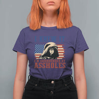 Funny I Knew It Im Surrounded by Axxholes Sci-fi Meme T Shirt For Women Patriotic Space Parody USA Flag Sarcastic 1980s Movie Quote