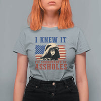 Funny I Knew It Im Surrounded by Axxholes Sci-fi Meme T Shirt For Women Patriotic Space Parody USA Flag Sarcastic 1980s Movie Quote