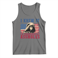 Funny I Knew It Im Surrounded by Axxholes Sci-fi Meme Tank Top Patriotic Space Parody USA Flag Sarcastic 1980s Movie Quote