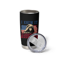 Funny I Knew It Im Surrounded by Axxholes Sci-fi Meme Tumbler Cup Patriotic Space Parody USA Flag Sarcastic 1980s Movie Quote