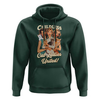 Childless Cat Ladies United Hoodie Feline Lover Retro - Wonder Print Shop