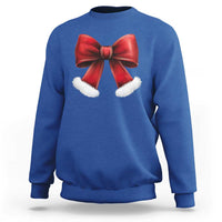 Red Coquette Bow Santa Retro Christmas Vibe Sweatshirt - Wonder Print Shop