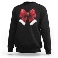 Red Coquette Bow Santa Christmas Vibe Sweatshirt - Wonder Print Shop