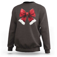 Red Coquette Bow Santa Christmas Vibe Sweatshirt - Wonder Print Shop