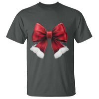 Red Coquette Bow Santa Christmas Vibe T Shirt - Wonder Print Shop