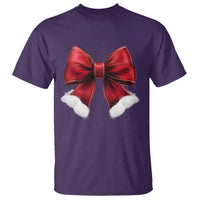Red Coquette Bow Santa Christmas Vibe T Shirt - Wonder Print Shop