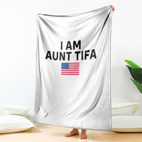 Funny I Am Aunt Tifa Throw Blanket Sarcastic Political Meme American Flag - Wonder Print Shop