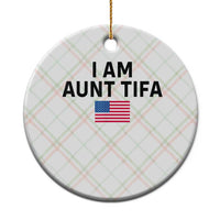 Funny Cat Selfie Bigfoot Xmas Sasquatch Ceramic Ornament Sarcastic Political Meme American Flag - Wonder Print Shop