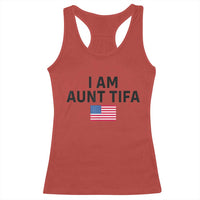 Funny I Am Aunt Tifa Racerback Tank Top Sarcastic Political Meme American Flag - Wonder Print Shop
