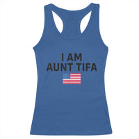 Funny I Am Aunt Tifa Racerback Tank Top Sarcastic Political Meme American Flag - Wonder Print Shop
