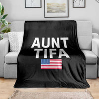 Aunt Tifa Throw Blanket Funny Political Sarcasm Patriotic American Flag - Wonder Print Shop