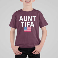 Aunt Tifa T Shirt For Kid Funny Political Sarcasm Patriotic American Flag - Wonder Print Shop