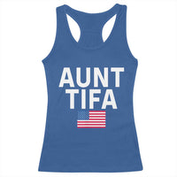Aunt Tifa Racerback Tank Top Funny Political Sarcasm Patriotic American Flag - Wonder Print Shop