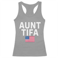 Aunt Tifa Racerback Tank Top Funny Political Sarcasm Patriotic American Flag - Wonder Print Shop
