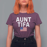 Aunt Tifa T Shirt For Women Funny Political Sarcasm Patriotic American Flag - Wonder Print Shop