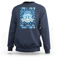 I Wear Blue For Diabetes Awareness Support T1D T2D Diabetics Sweatshirt - Wonder Print Shop