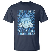 I Wear Blue For Diabetes Awareness Support T1D T2D Diabetics T Shirt - Wonder Print Shop