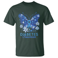 In November We Wear Blue Ribbon Butterfly Diabetes Awareness T Shirt - Wonder Print Shop