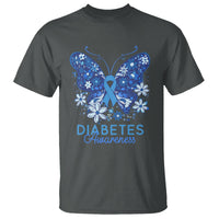In November We Wear Blue Ribbon Butterfly Diabetes Awareness T Shirt - Wonder Print Shop